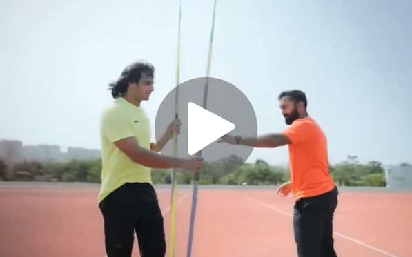 [Watch] Dinesh Karthik Competes With Neeraj Chopra; Tries Hand At Javelin